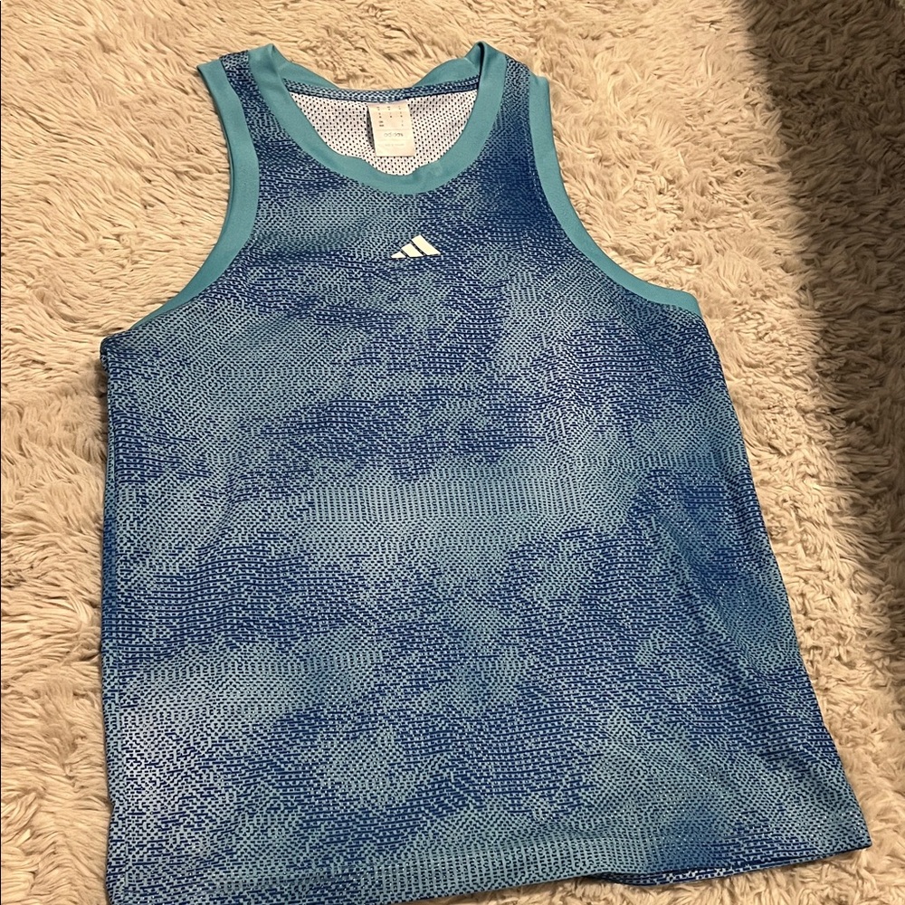 Adidas Kids Aqua and Navy Tank Top